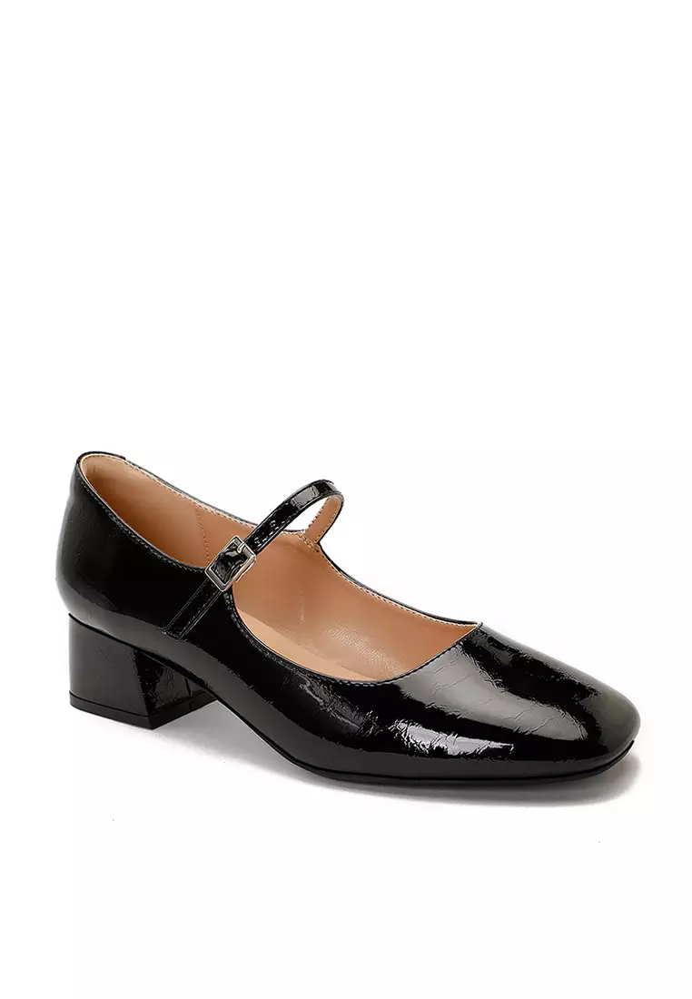 4CM Buckle Strap Patent Leather Mary Jane Shoes TE2010-2