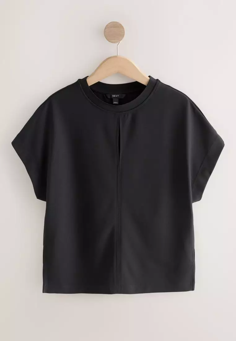 Short Sleeve Keyhole Crew Neck Top