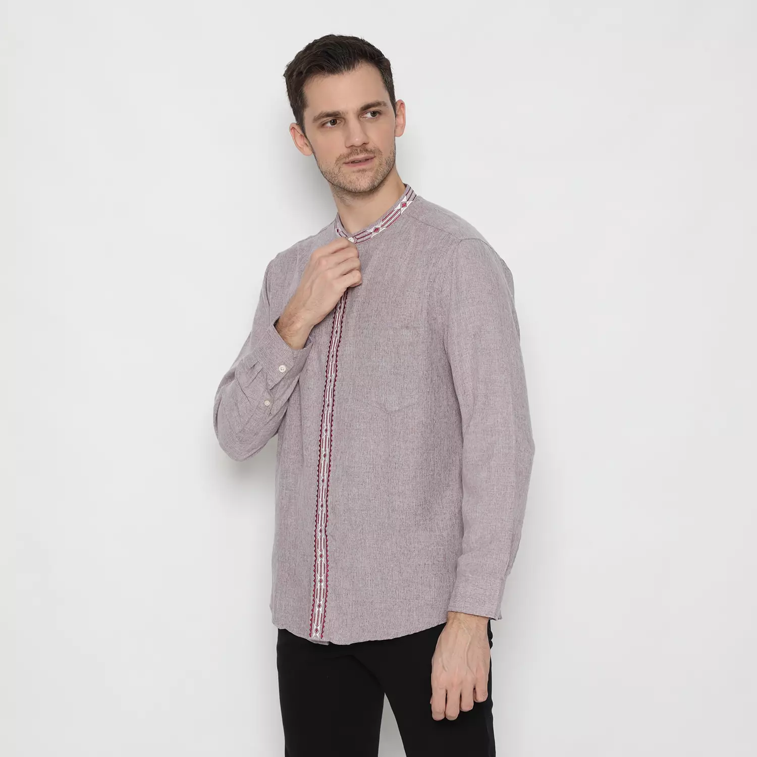 Platini Kemeja Pria Koko Shanghai Lengan Panjang Katun 06101.44 PURPLE