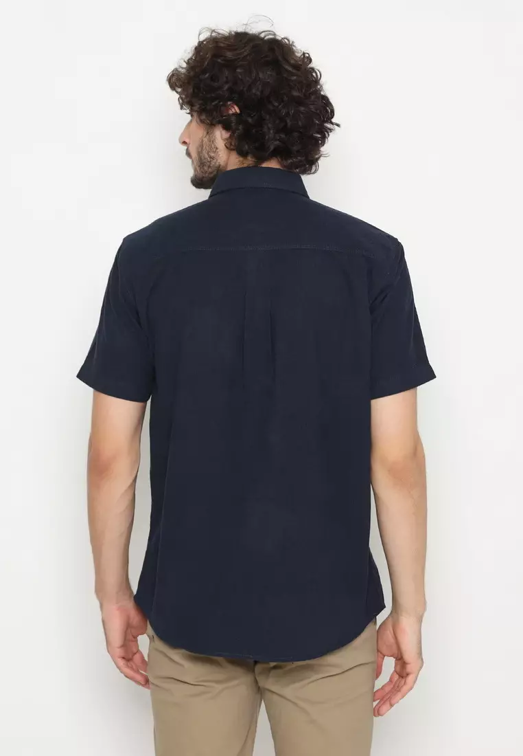 POLICE Kemeja Polos Cordoray Navy Regular Fit Pria