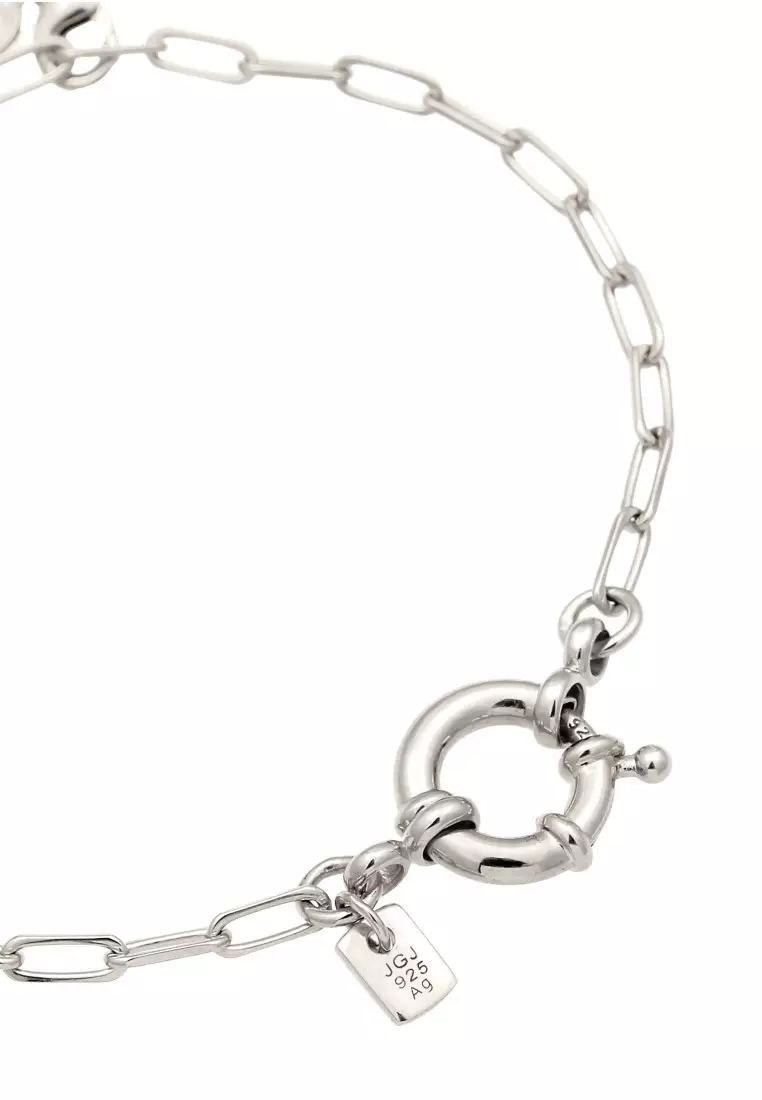 EXCLUSIVE Gelang Perhiasan Perak 925 Pria Smiling Face Long Link Chain