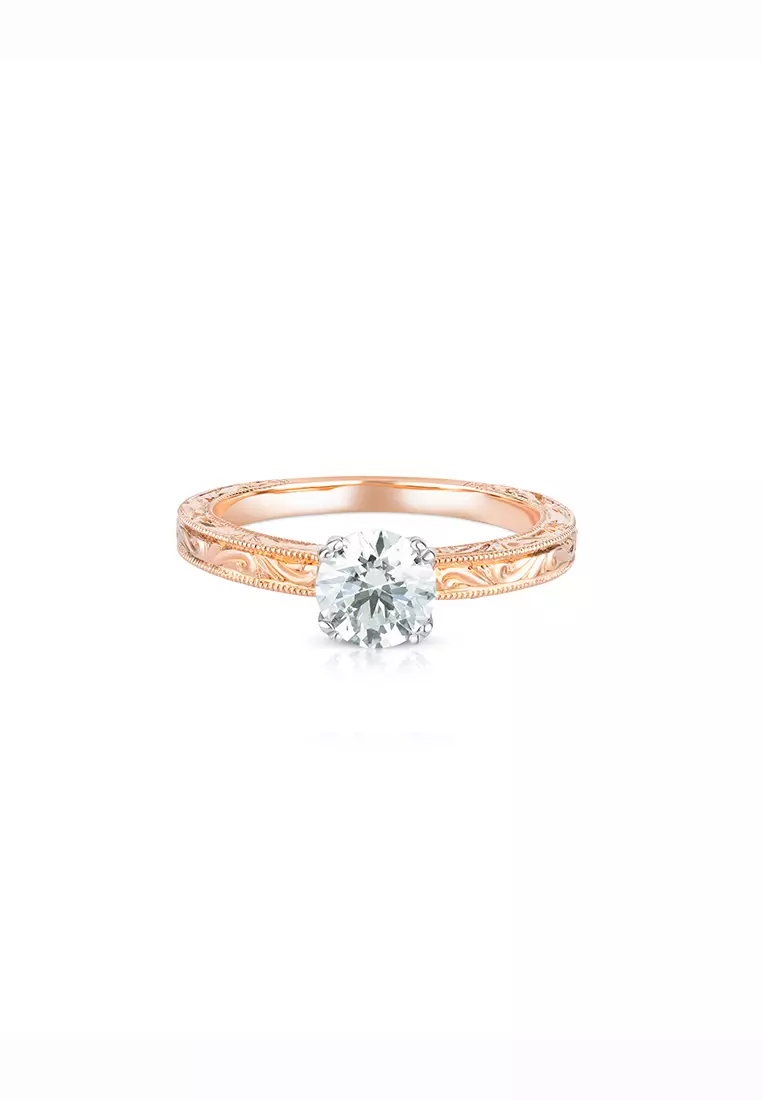 Affordable rose on sale gold engagement rings