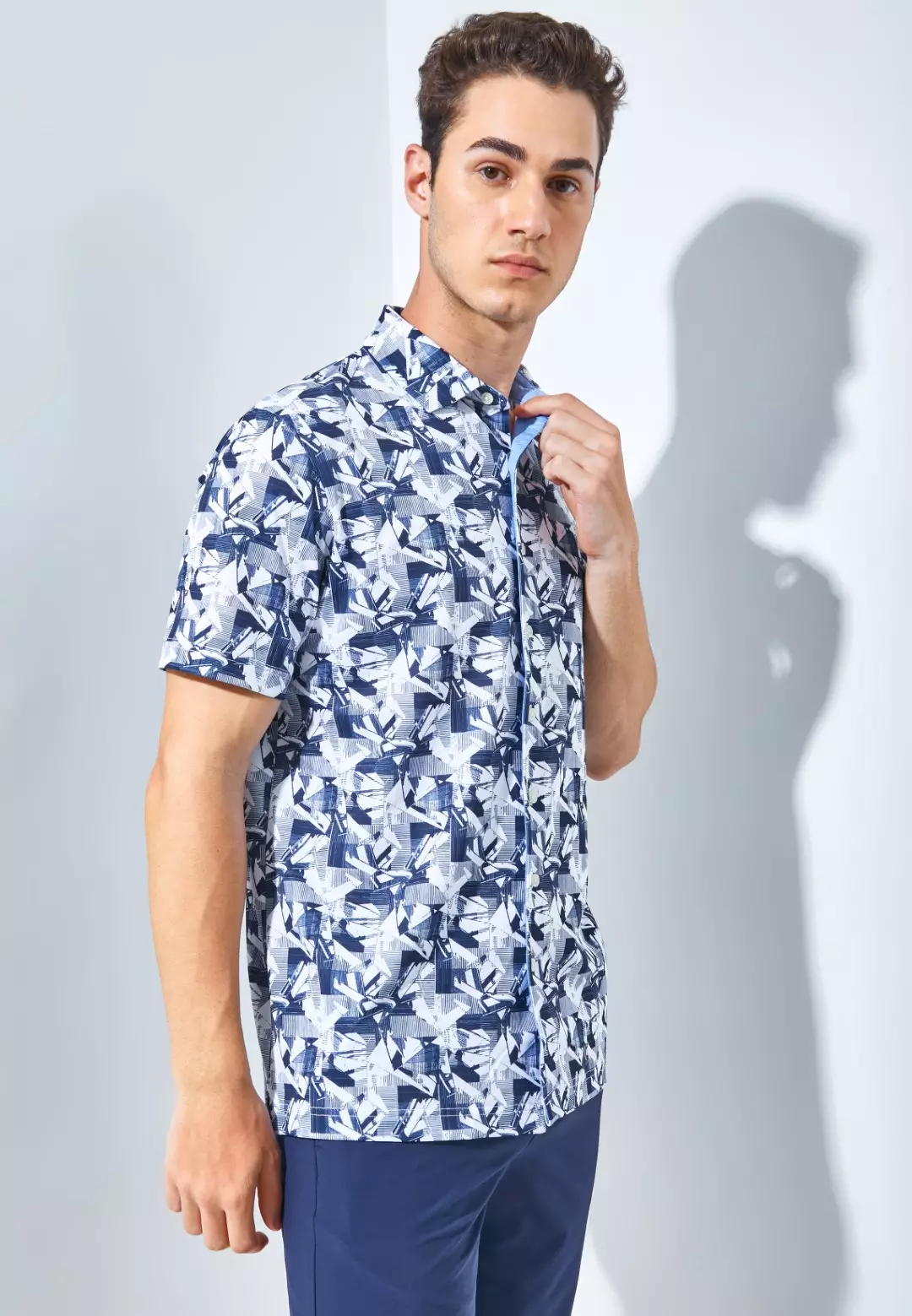 Jack Nicklaus Nevada Premium Tropical Print Polo Classic Navy