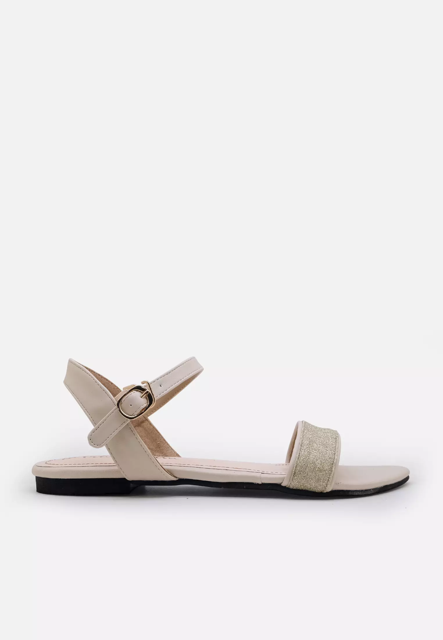 Sparkle Ankle Strap Flat Sandal