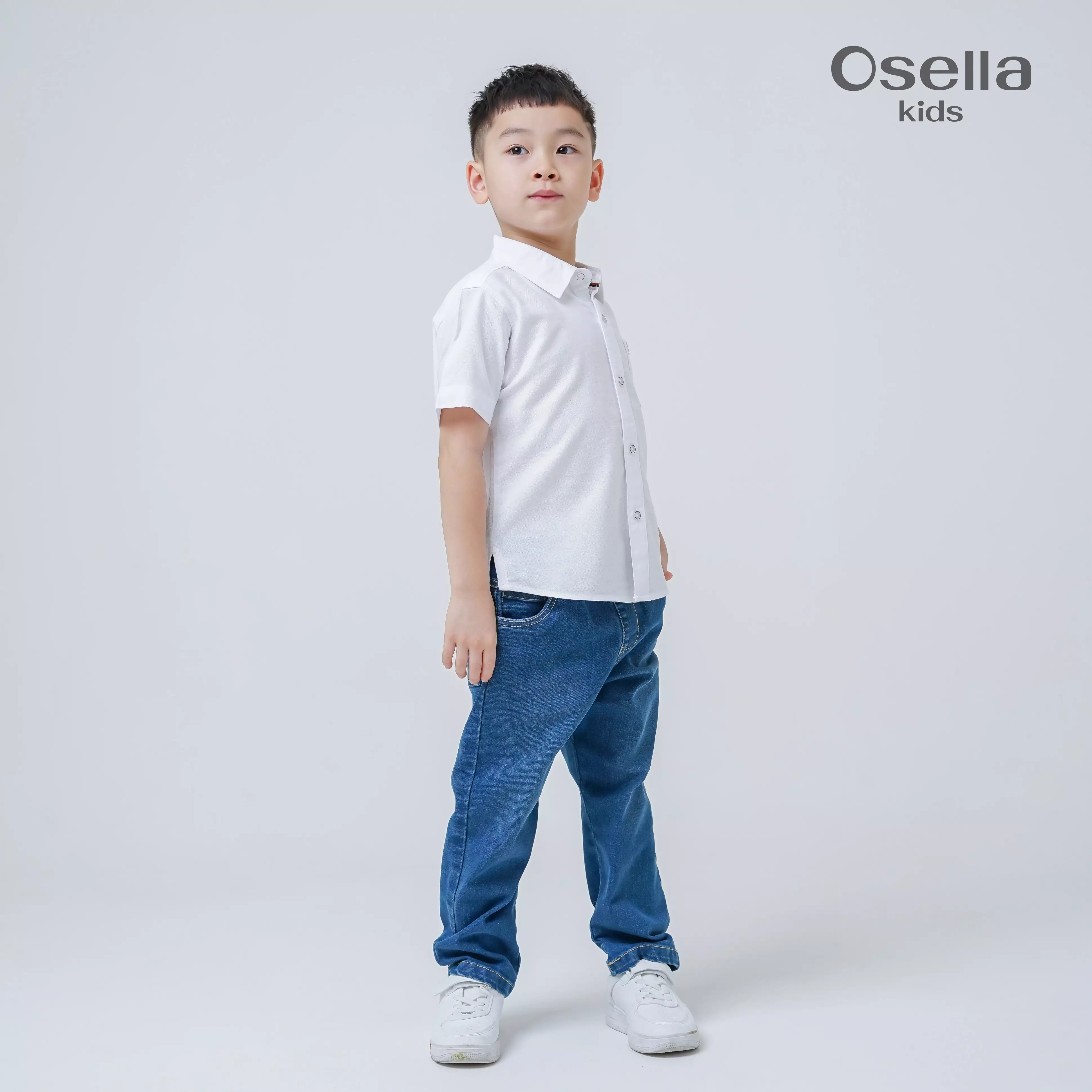 Osella Kids Kaif Short Sleeves Shirt 2232660201 | Atasan Kemeja Lengan Pendek Anak Laki Laki
