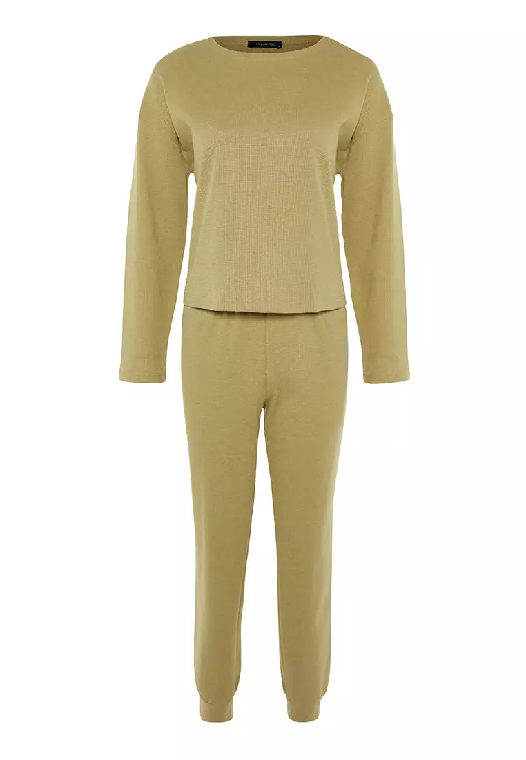 Textured Knit Pajama Set