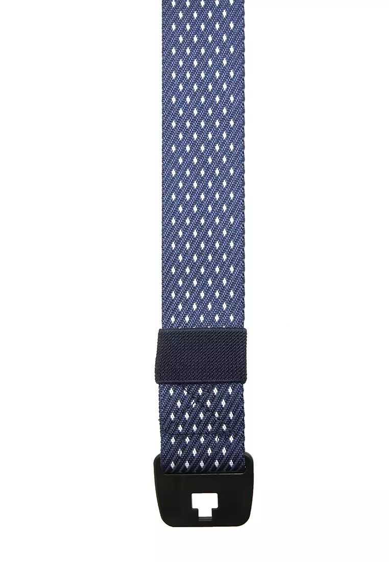 Ilo Aksesoris Fashion Pria Ikat Pinggang Motif Polka Material Canvas ORIGINAL - Blue