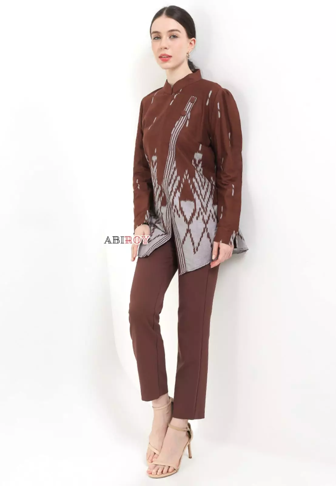 Blouse Batik Davirangga Terakota Premium Slimfit Elegant NLN