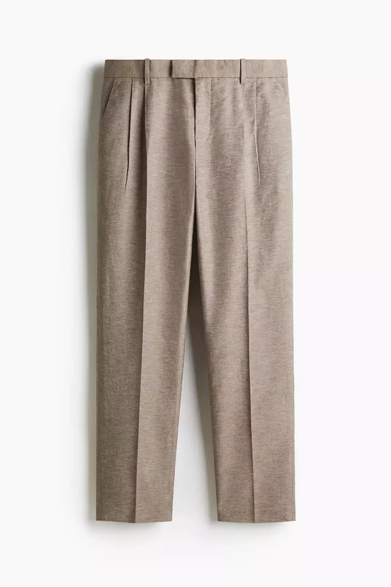 Regular Fit Tailored linen-blend trousers