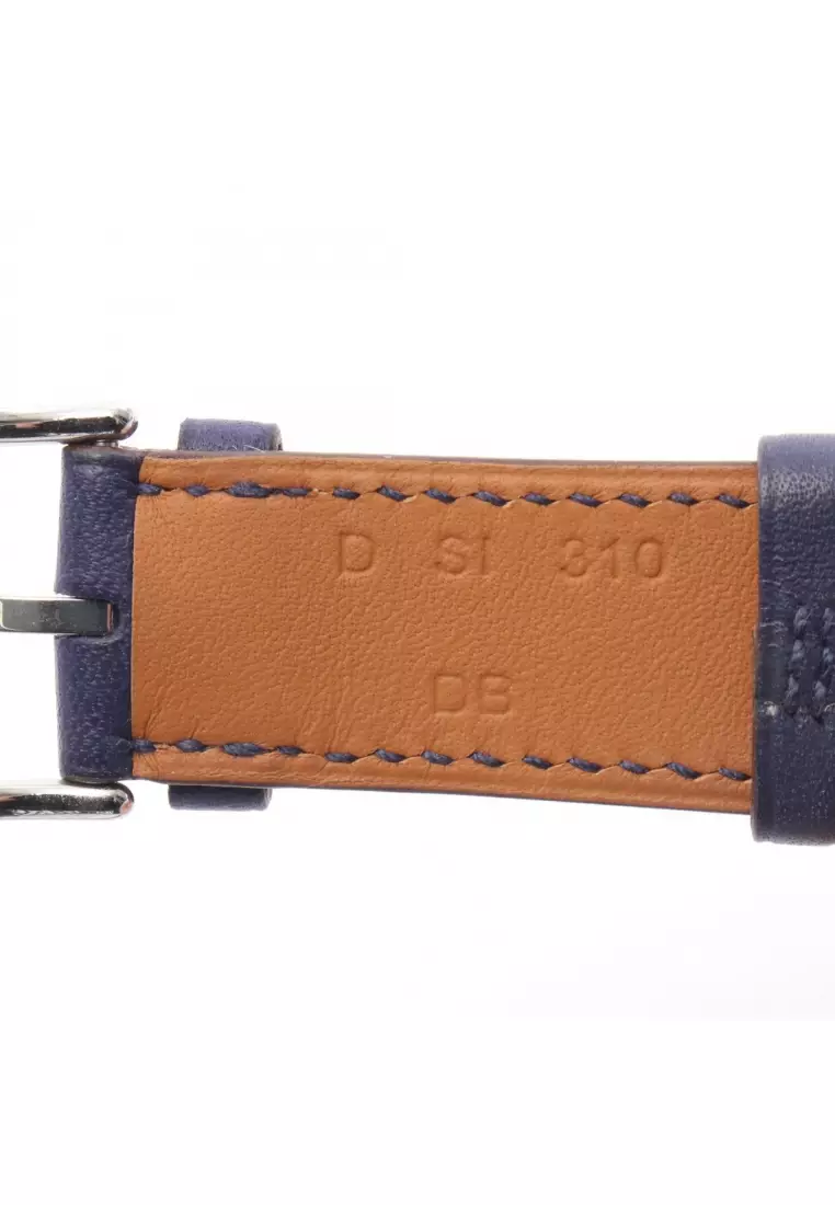 Pre-Loved Hermès Apple Watch Hermes apple watch for 40mm case double tour spare belt leather beige Navy silver hardware D stamp