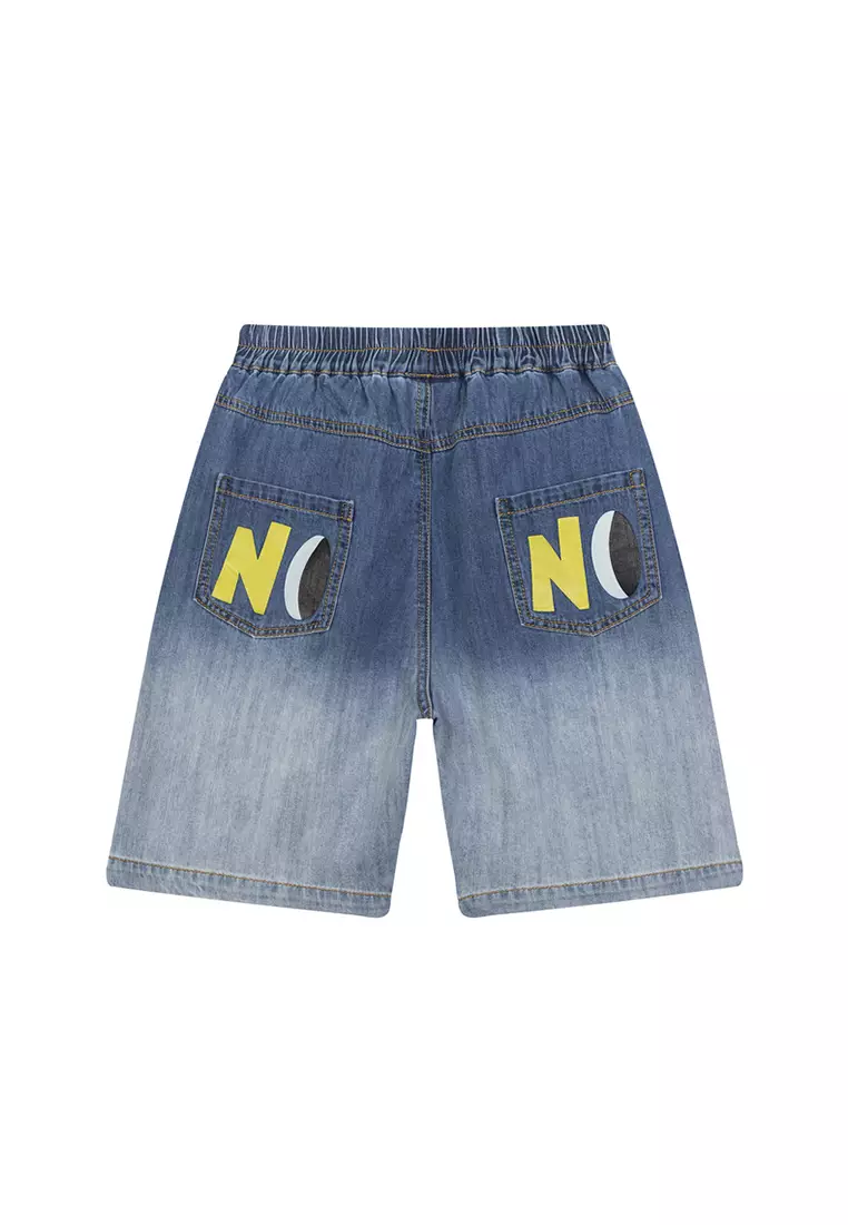 男童夏新款潮流帅气直筒牛仔五分裤