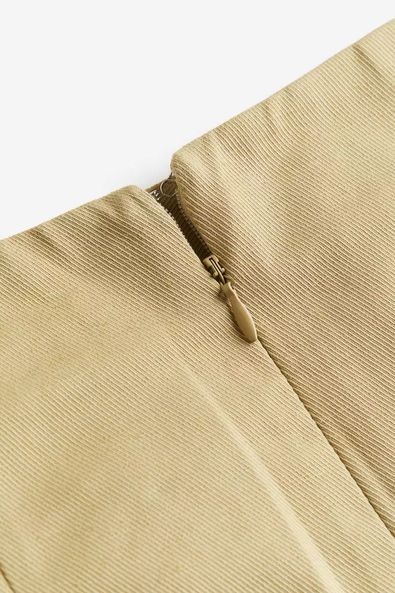 Linen-blend cargo mini skirt