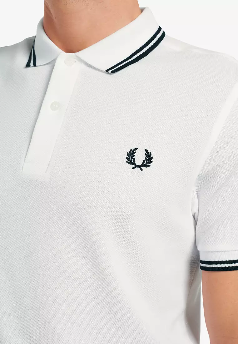 Fred Perry M3600 Twin Tipped Fred Perry Shirt (White / Black / Black)