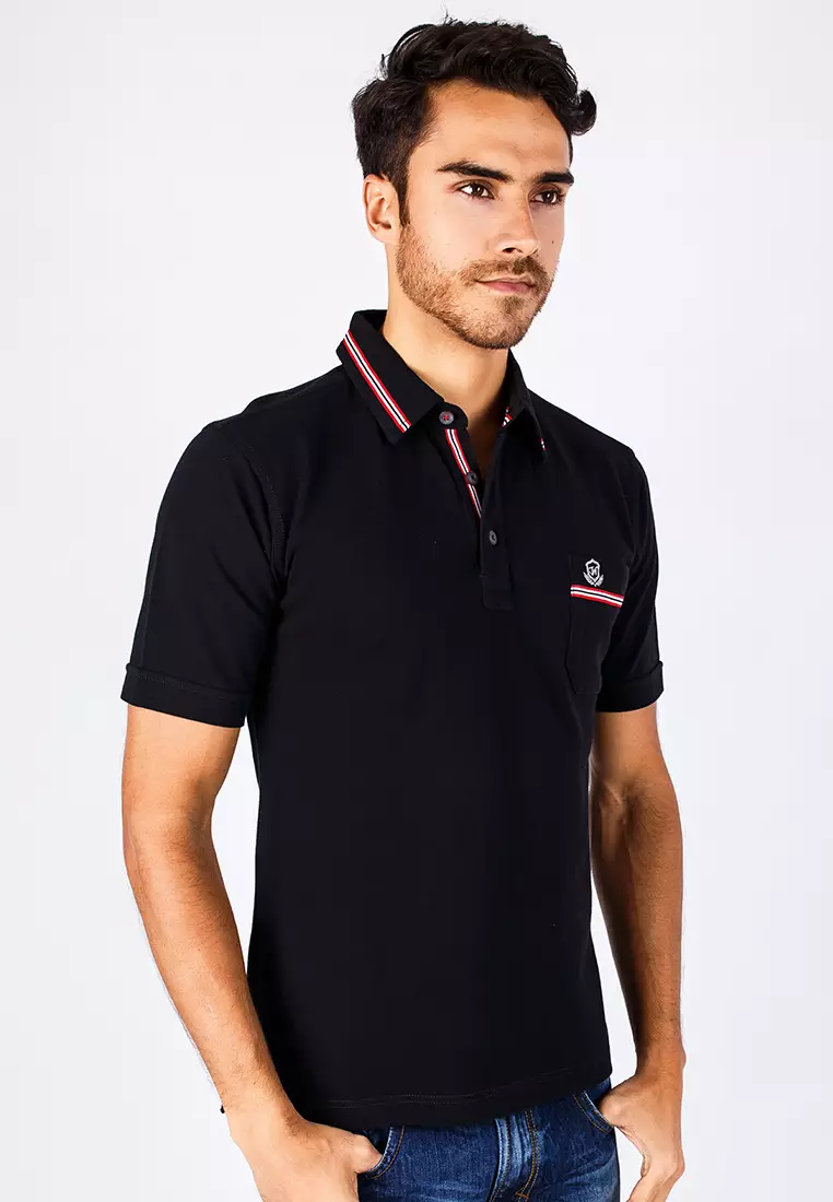 Johnwin - Kaos Polo Casual - Navy - Slim Fit - FTS.625.M020.33.C S/S