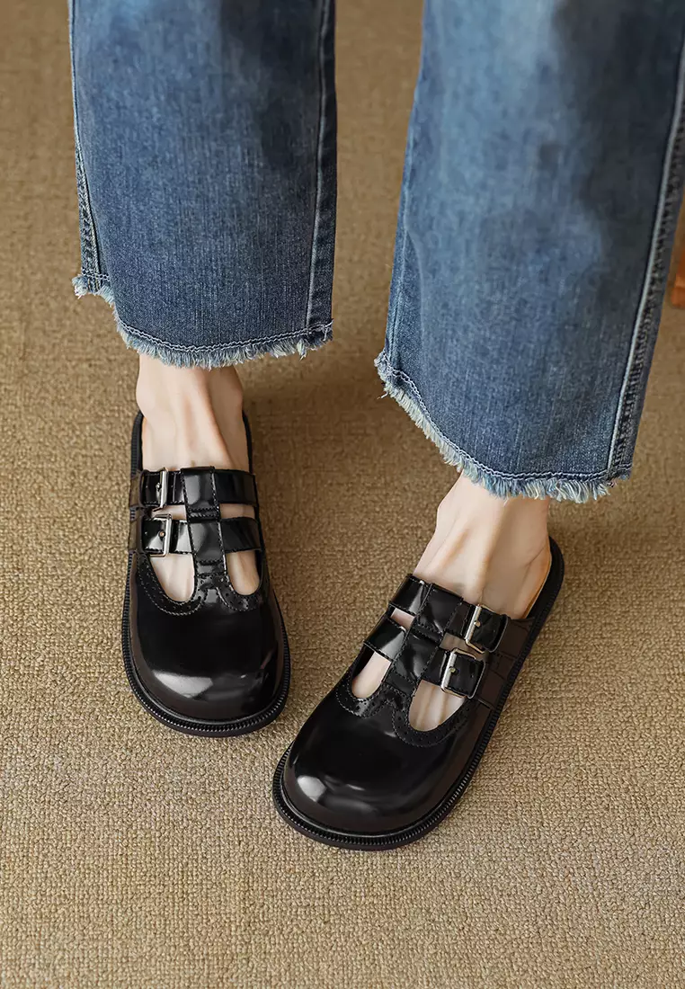 Double Strap Brogue Mules WW939-39