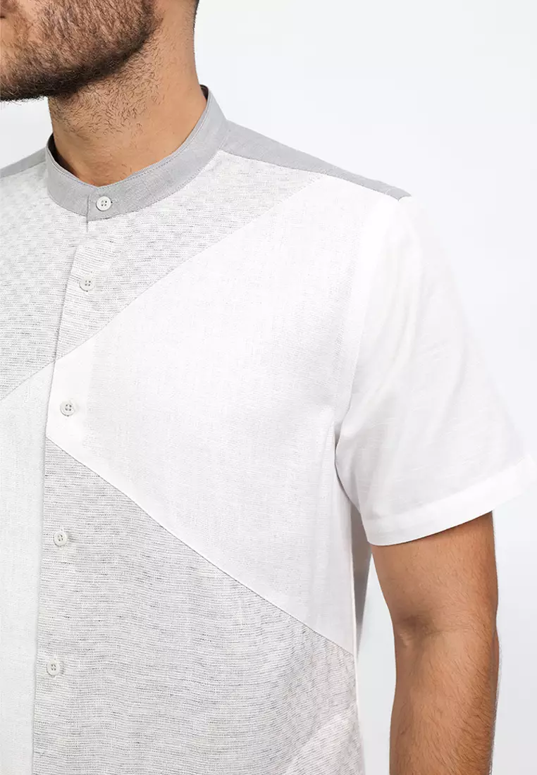 MOC Kemeja Koko Lengan Pendek Pria HAMKA - WHITE