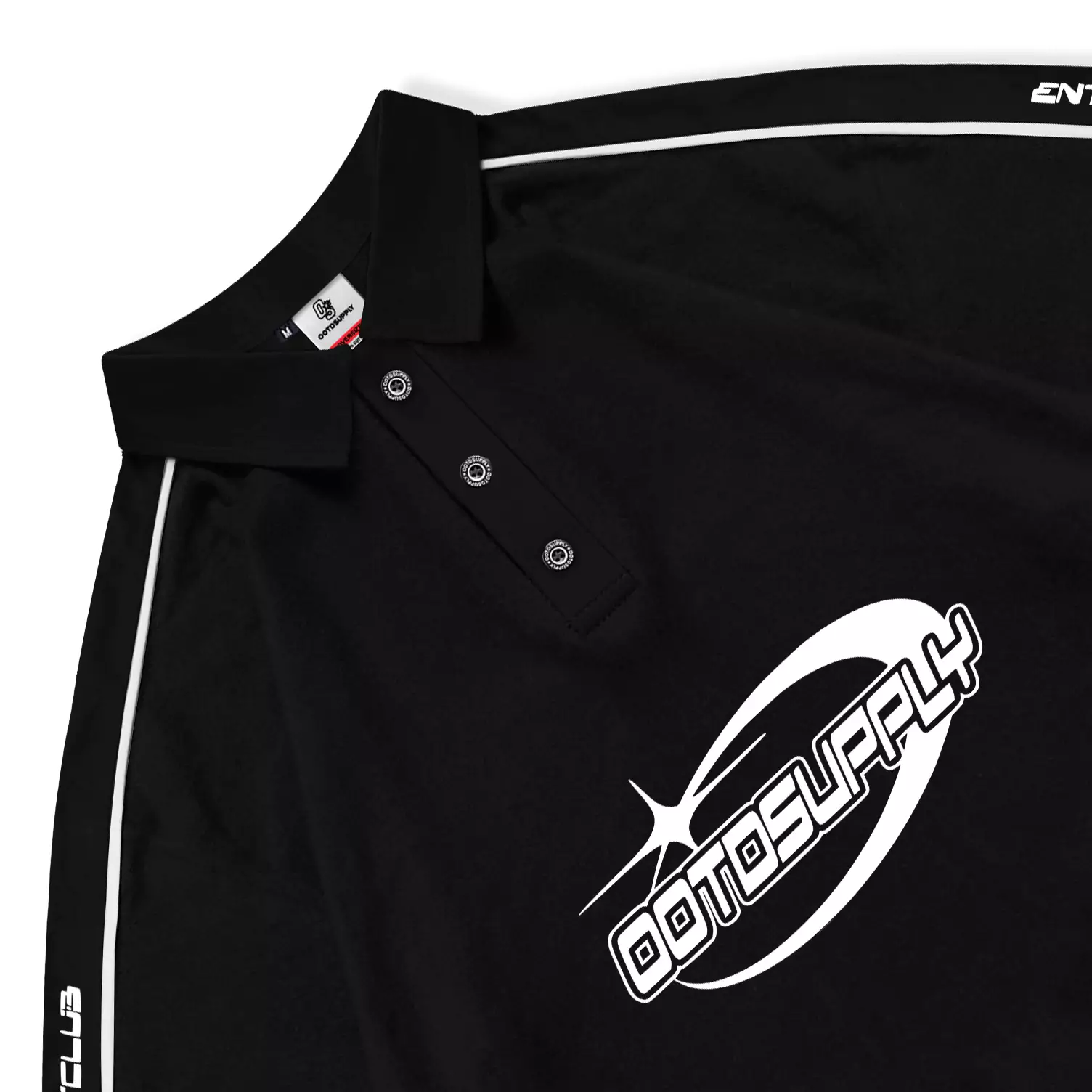 OOTDSUPPLY Oversize Polo Rugby Shirt V.4 Glisten Full Black | Kaos Polo Pria dan Wanita PSRGB-V4004