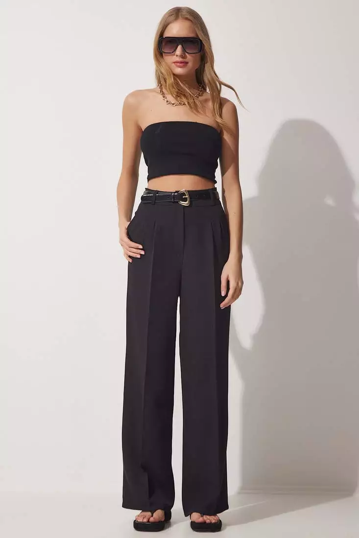 Buy Happiness Istanbul High Waist Wide Legs Trousers 2024 Online ...
