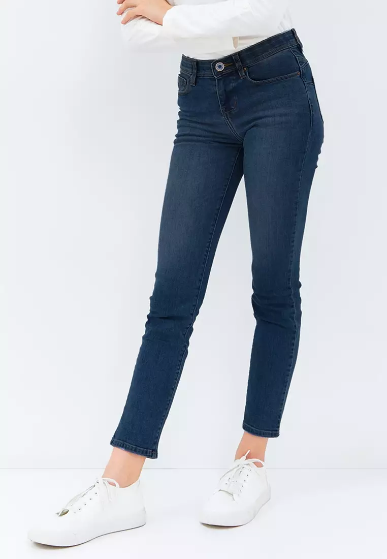 C2 Tanzel Navy Jeans Push Up Wanita Skinny