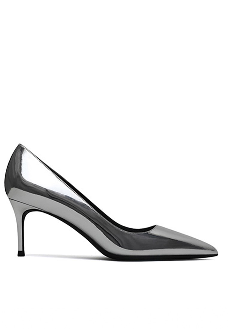 6CM Metallic Faux Leather Pointed High Heel Shoes HZL160