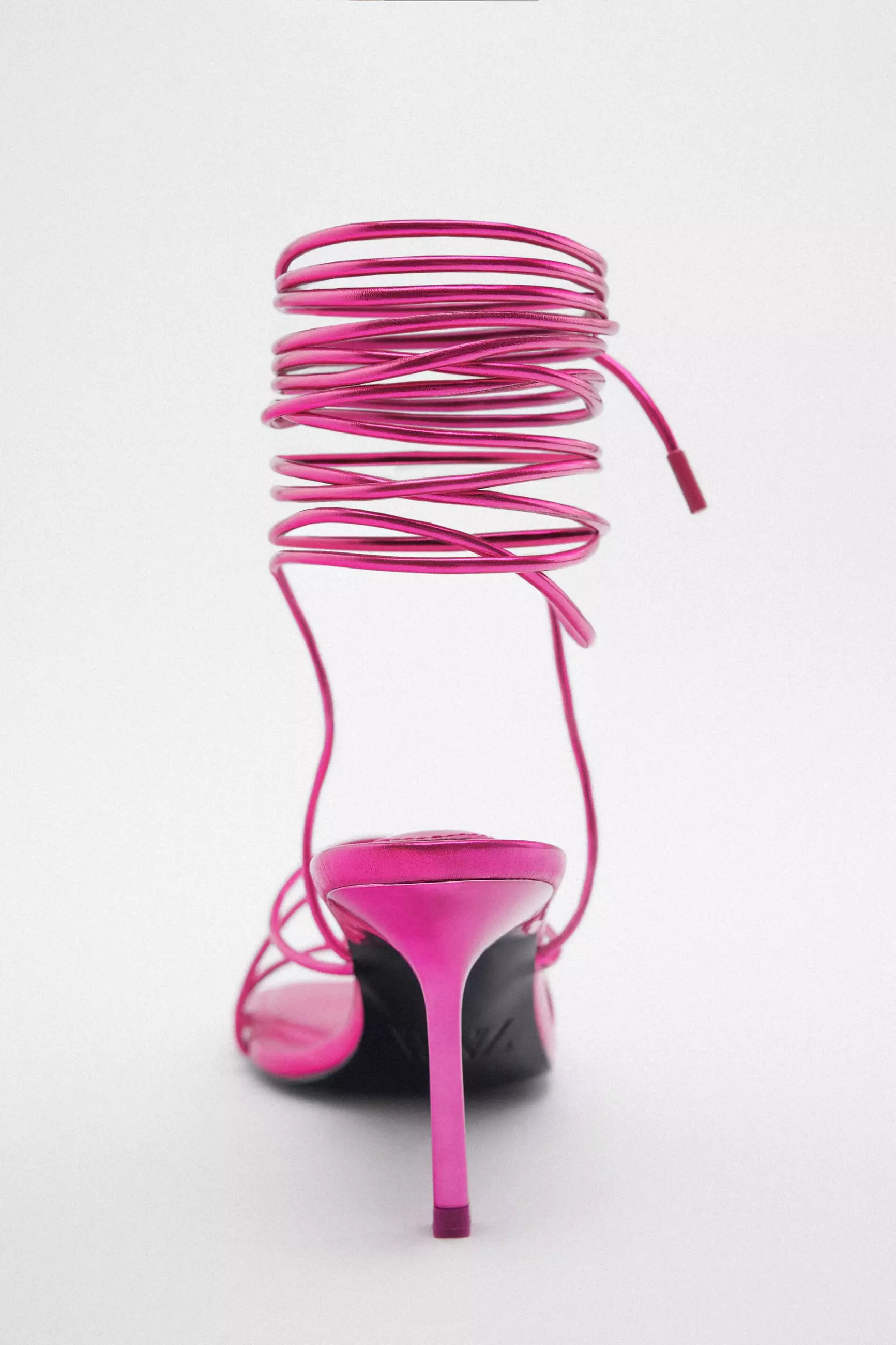 ZARA Lace-Up High-Heel Metallic Sandals 2025 | Buy ZARA Online