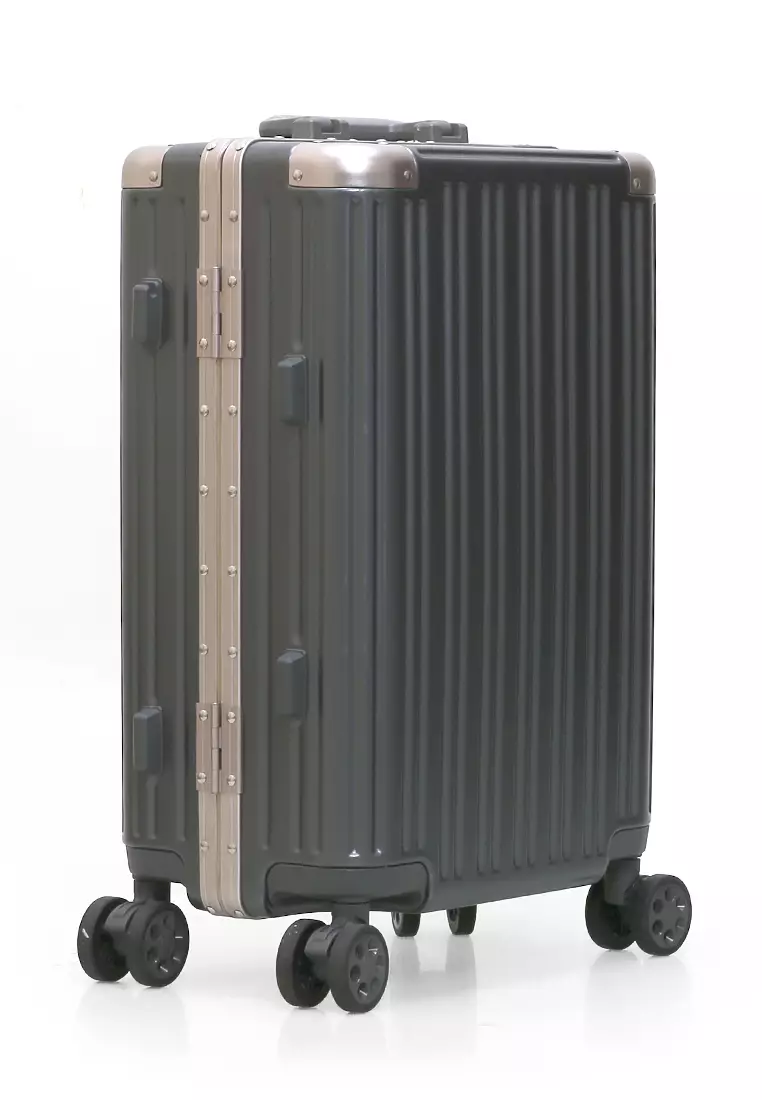 Carlton Koper Frame Aluminium Unisex Size 20 Inch Travel Bag Large Compartment TSA Lock Material Polycarbonate ORIGINAL - Gray