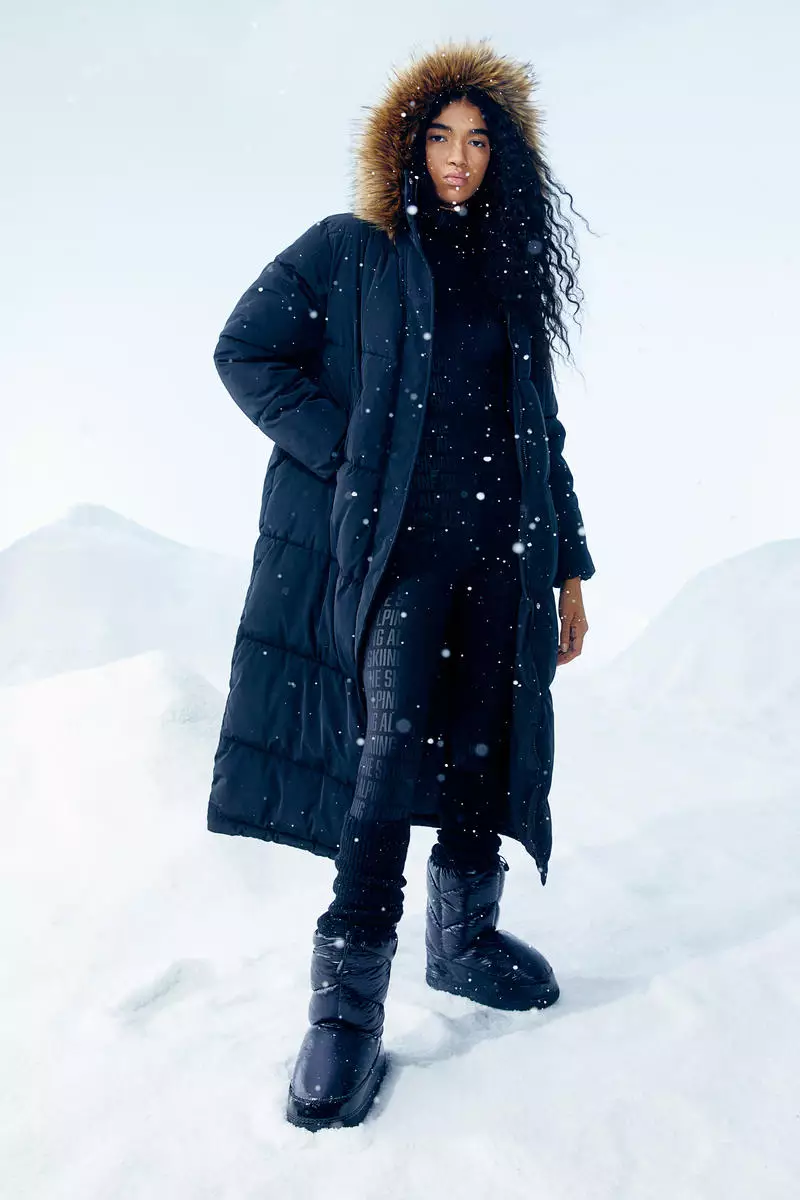 h&m quilted coat