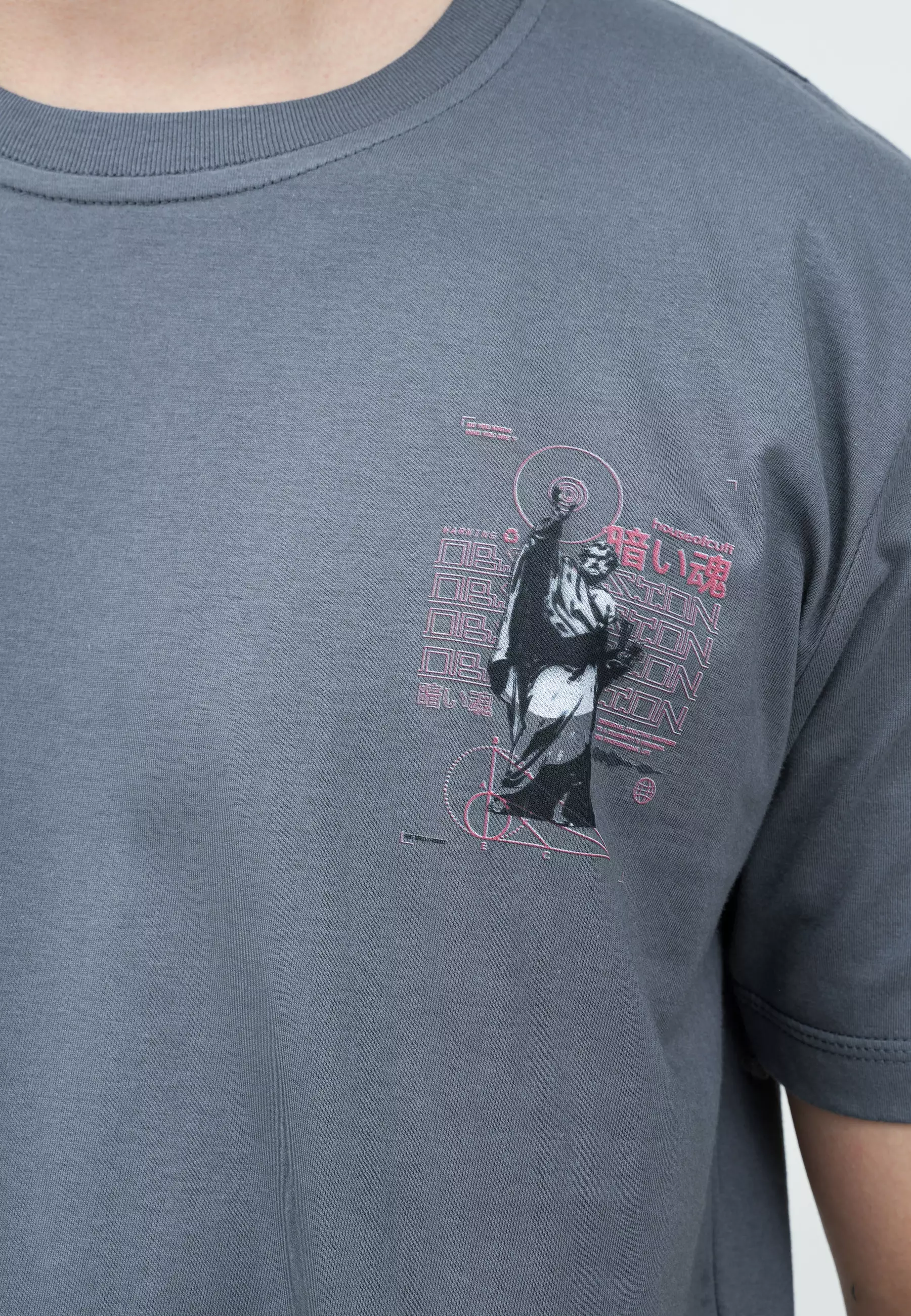 Houseofcuff T-shirt Kaos Abu Motif Warning Size S - 4XL