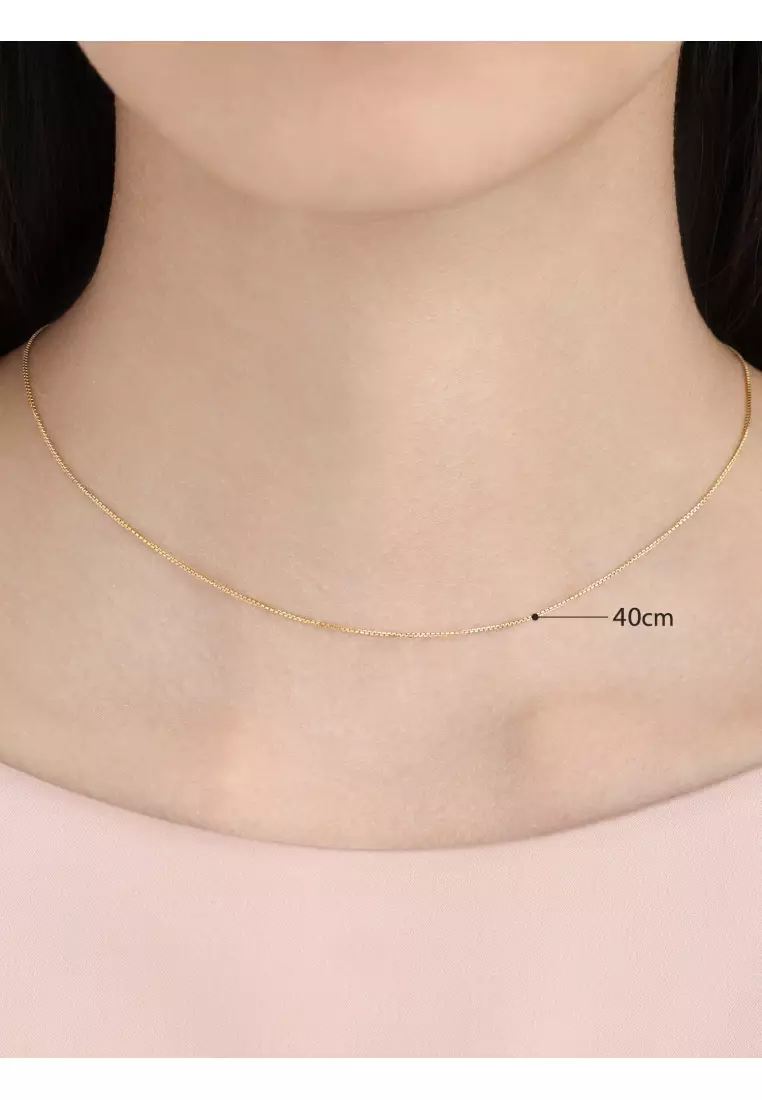 18K Yellow Gold Box Chain Necklace for Women 94226N
