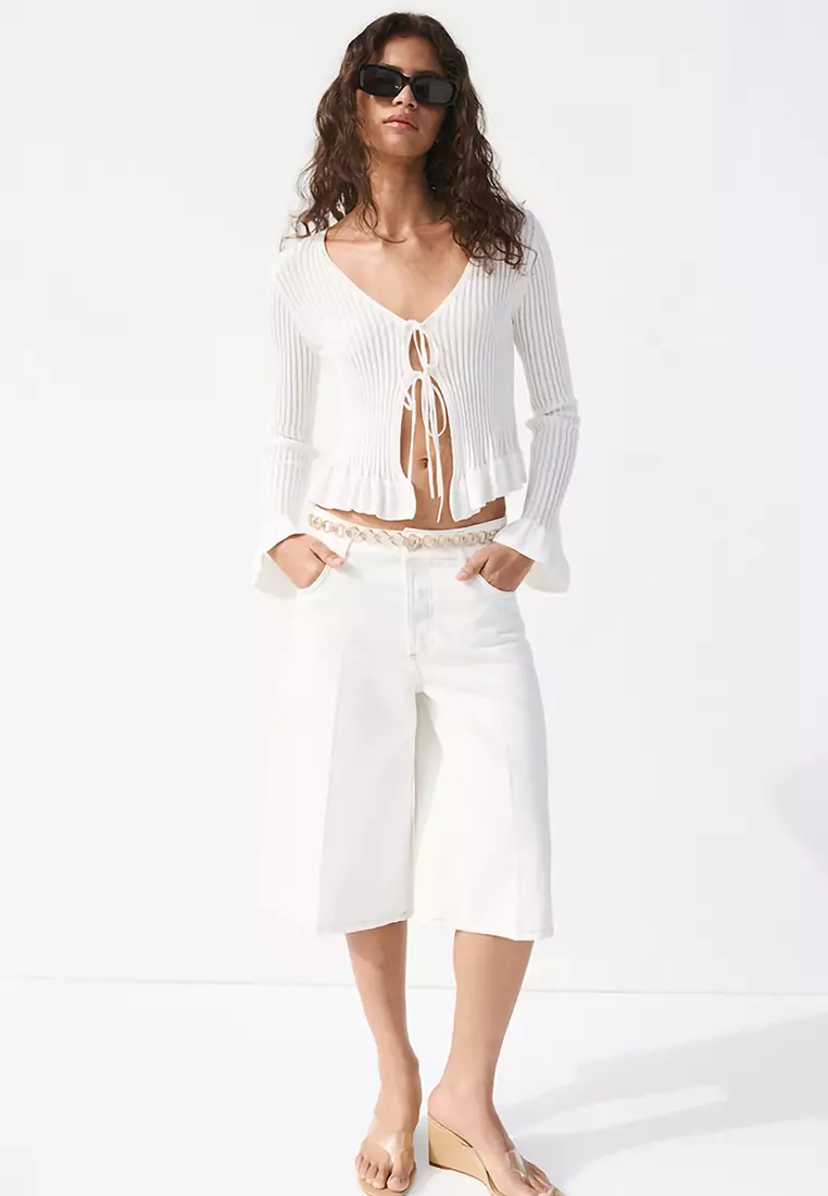 Knitted Cardigan With Ties