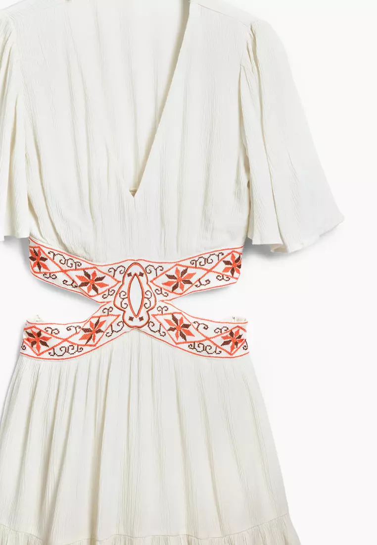 Cut-out embroidered dress