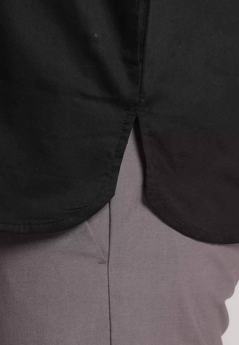 MOC Kemeja Shanghai Lengan Panjang Pria Kamran - Black