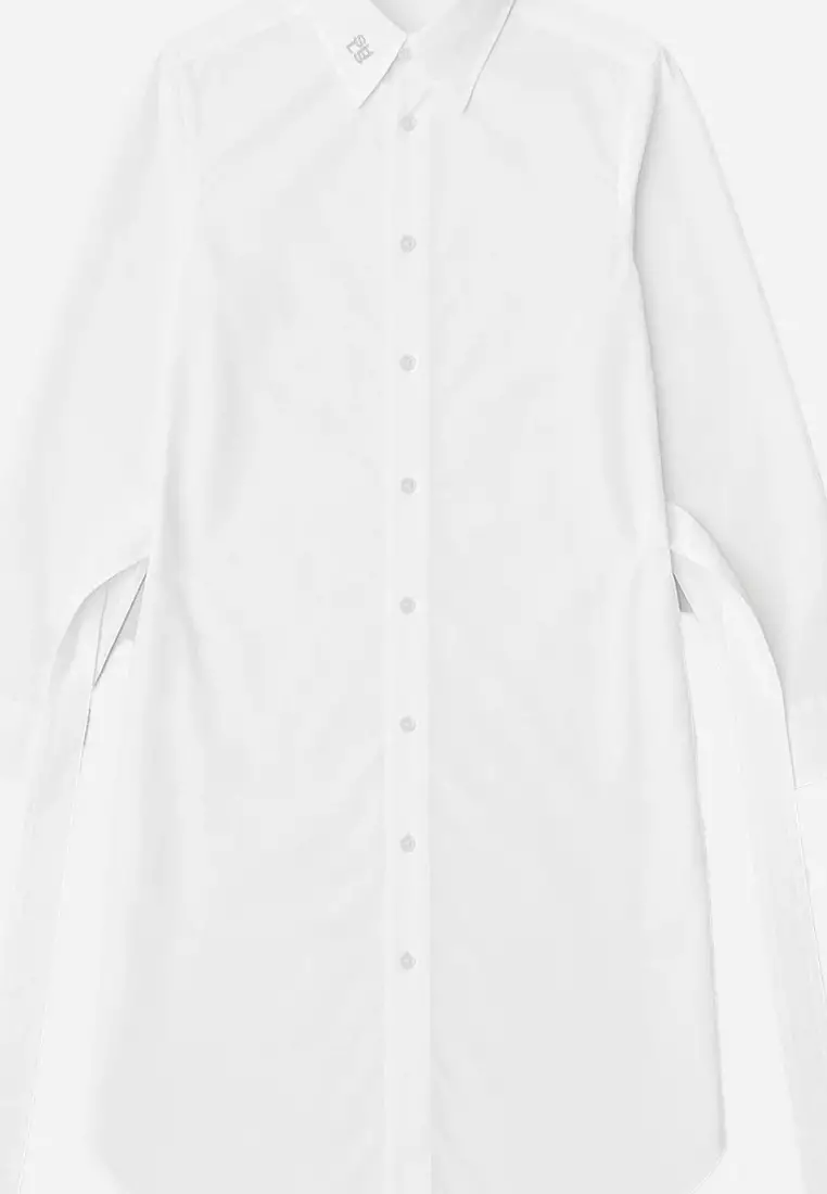 Midi Trench Shirt in White