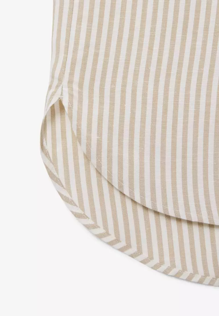 Oversized Linen Blend Shirt Dress