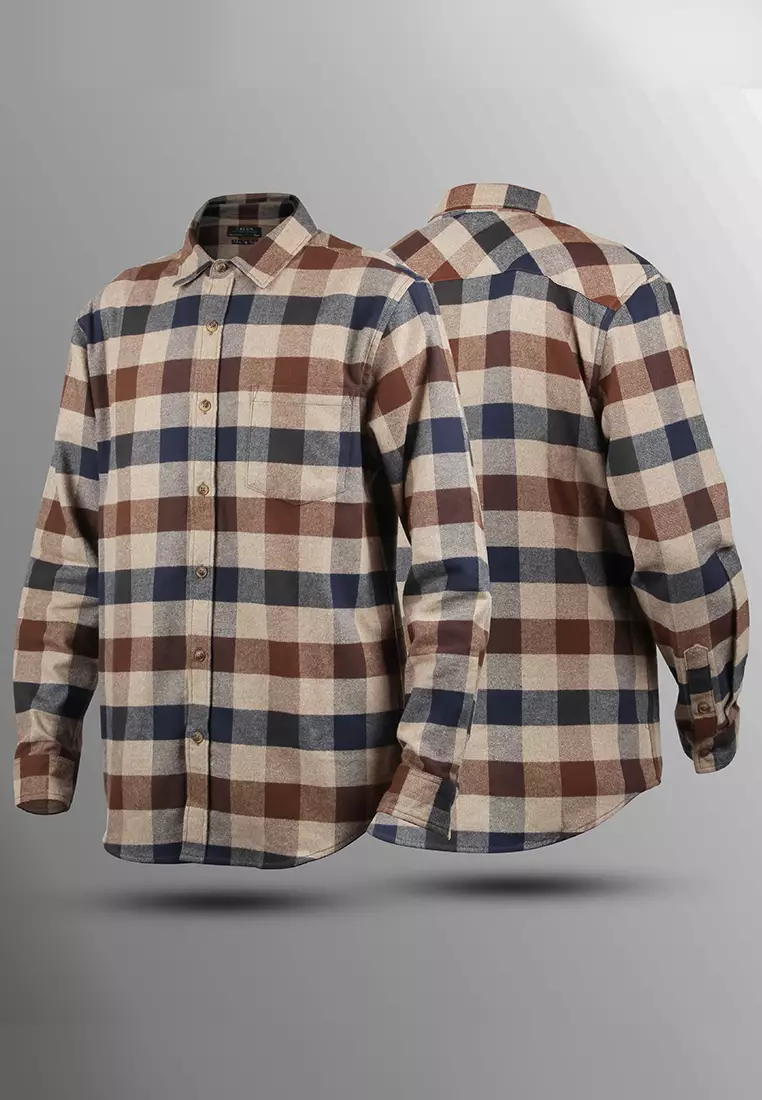 OXCON Vintage Melange Flannel AUTHENTIC Extra Comfort long Sleeve Shirt