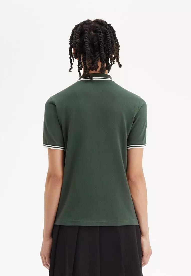 Fred Perry G3600 Twin Tipped Fred Perry Shirt (Court Green / Honeycomb / Honeycomb)