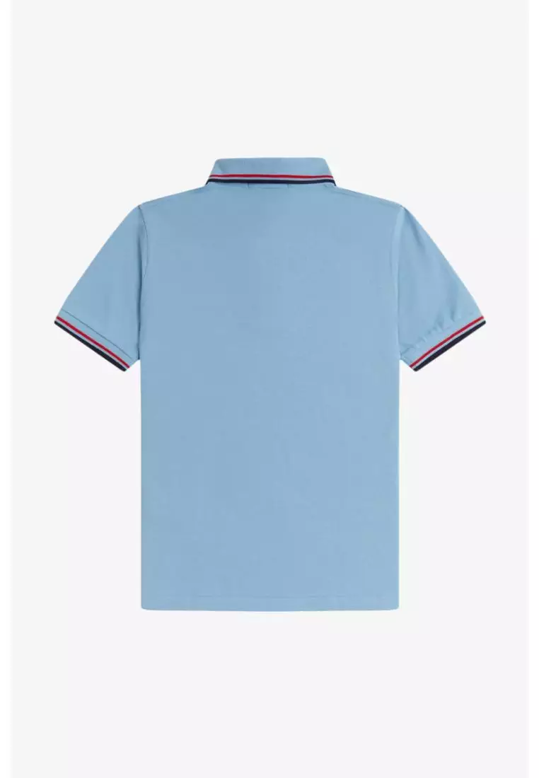 Fred Perry M12 Twin Tipped Fred Perry Shirt (Sky / Red / Navy)