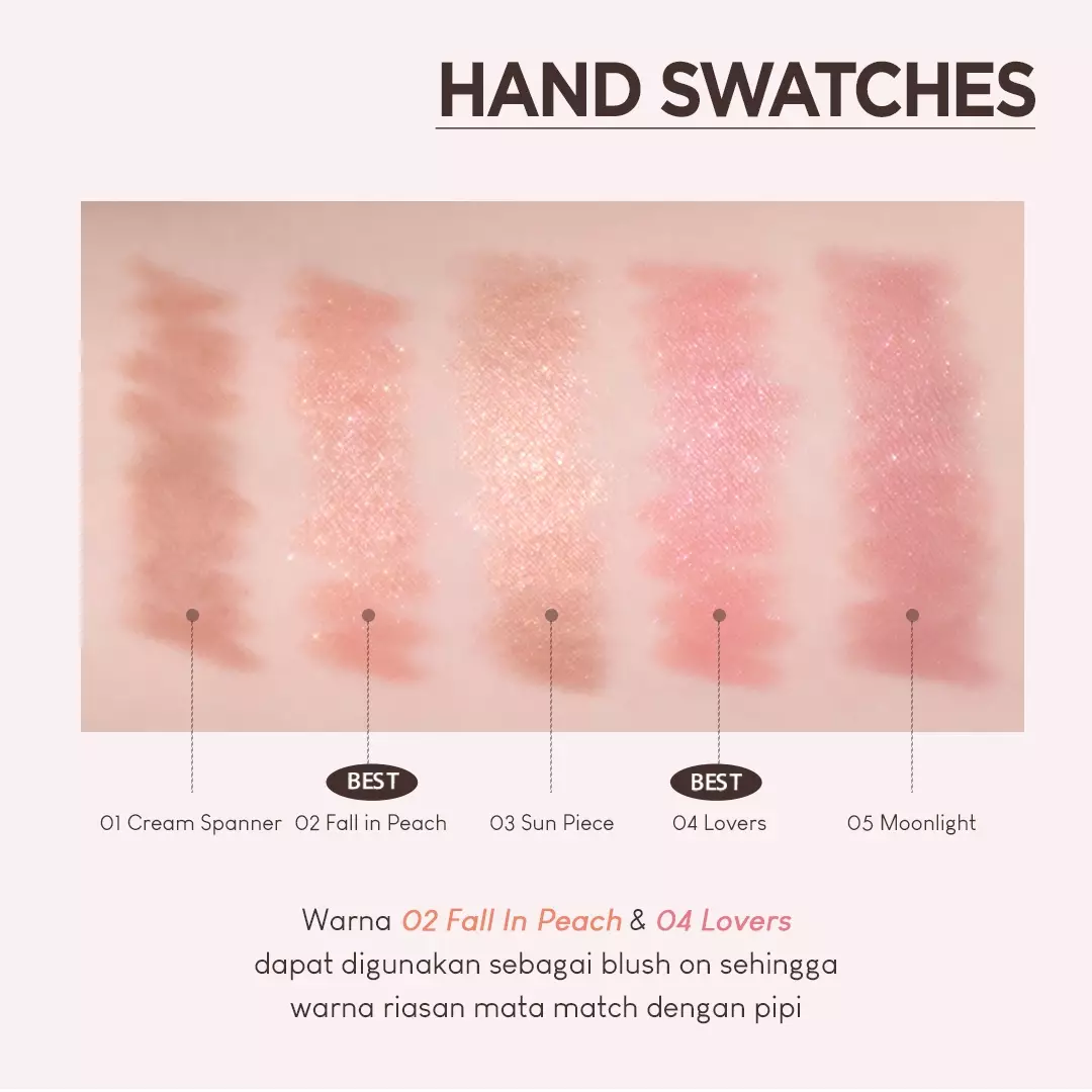 Holika Holika Mellow Layering Stick Shadow 01 Cream Spanner | Buildable Eye & Cheek Colors