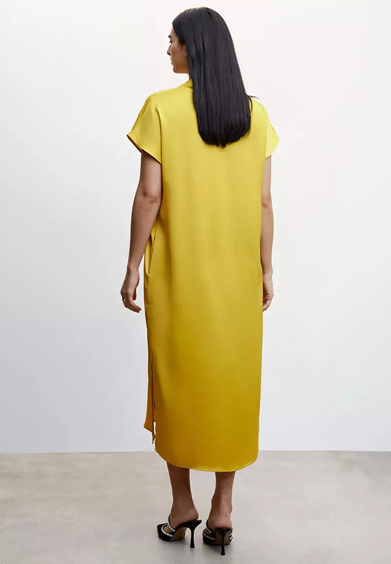 Buy Mango Side Slit Satin Dress 2024 Online ZALORA Philippines