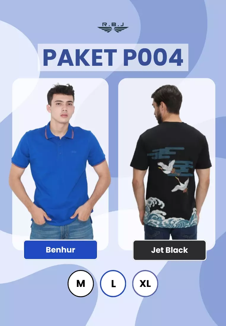 Buy 1 Get 1 Polo Shirt + T-Shirt Pria