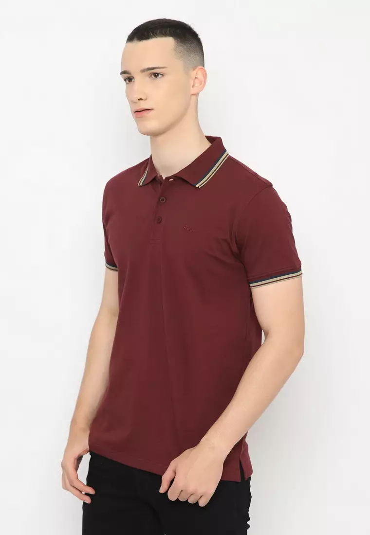 POLICE Polo Shirt Krah Stripes Pria 207200221