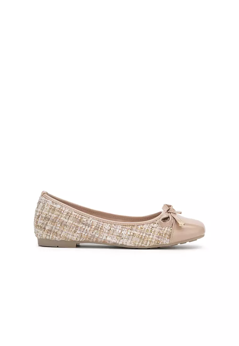 maison marble angel tweed ballerina ピンク