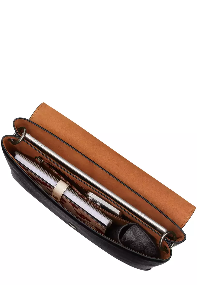 Caleb Messenger Bag In Signature Canvas - Charcoal/ Black CY837