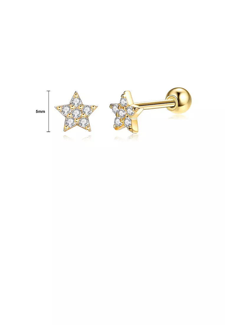 Girl stud earrings best sale gold