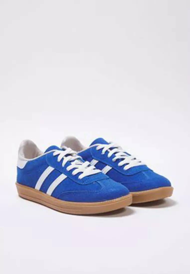 Blue Retro Lace-Up Women's Sneakers Takaw25Sn00005
