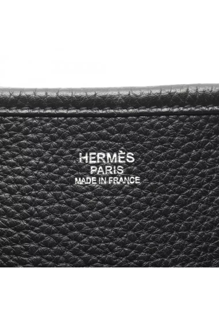Pre-Loved Hermès Evelyn 3 Troyes GM Shoulder bag Clemence leather black silver hardware □Q stamp