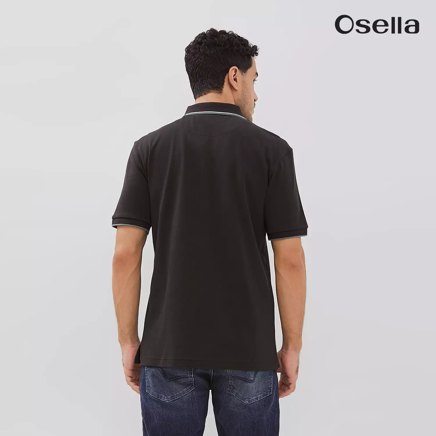 Osella Cruz Ribbed Placket Polo Shirt 2021500843 | Atasan Kaos Polo Laki Laki