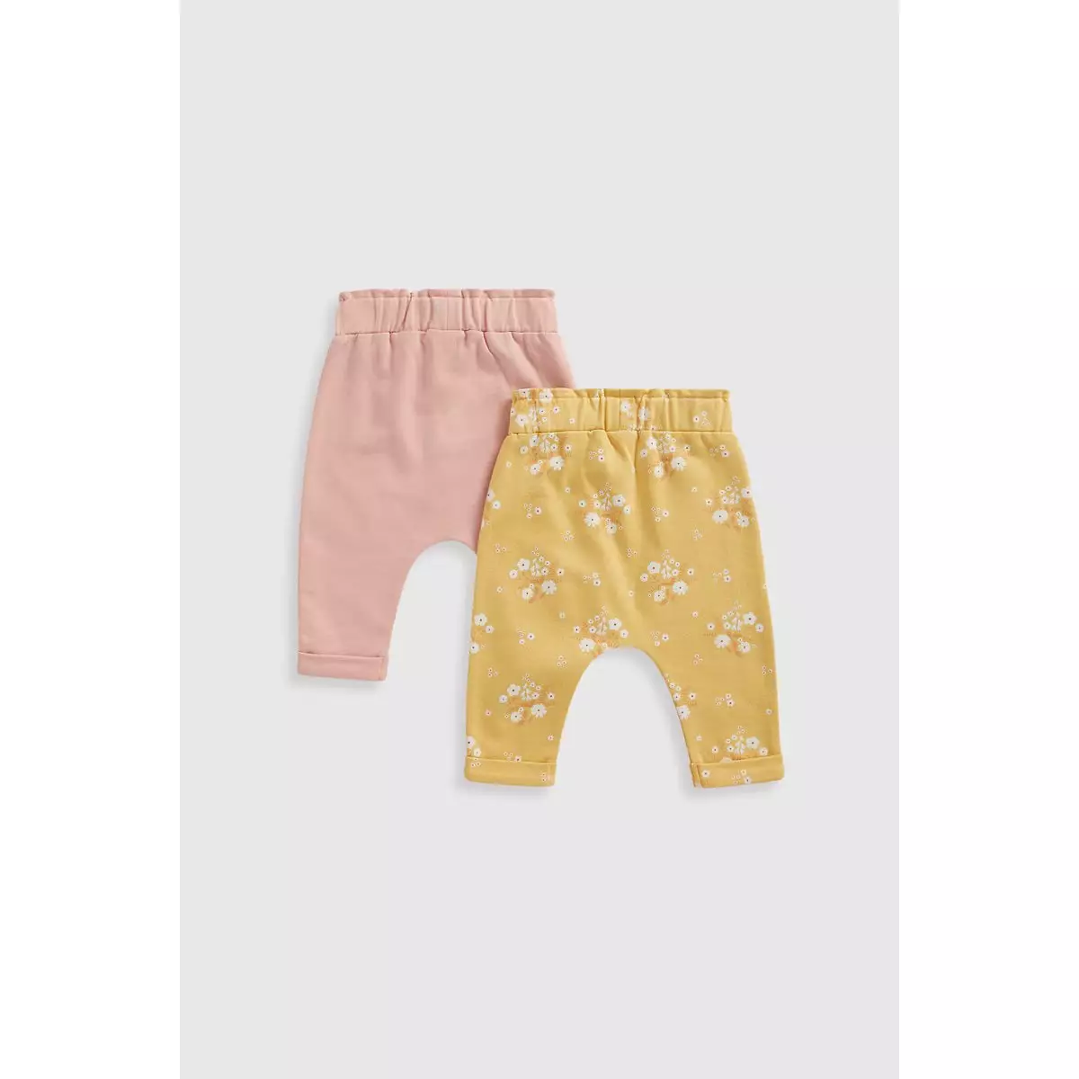 Mothercare Pink and Floral Joggers - 2 Pack - Celana Panjang Bayi Perempuan (Kuning)