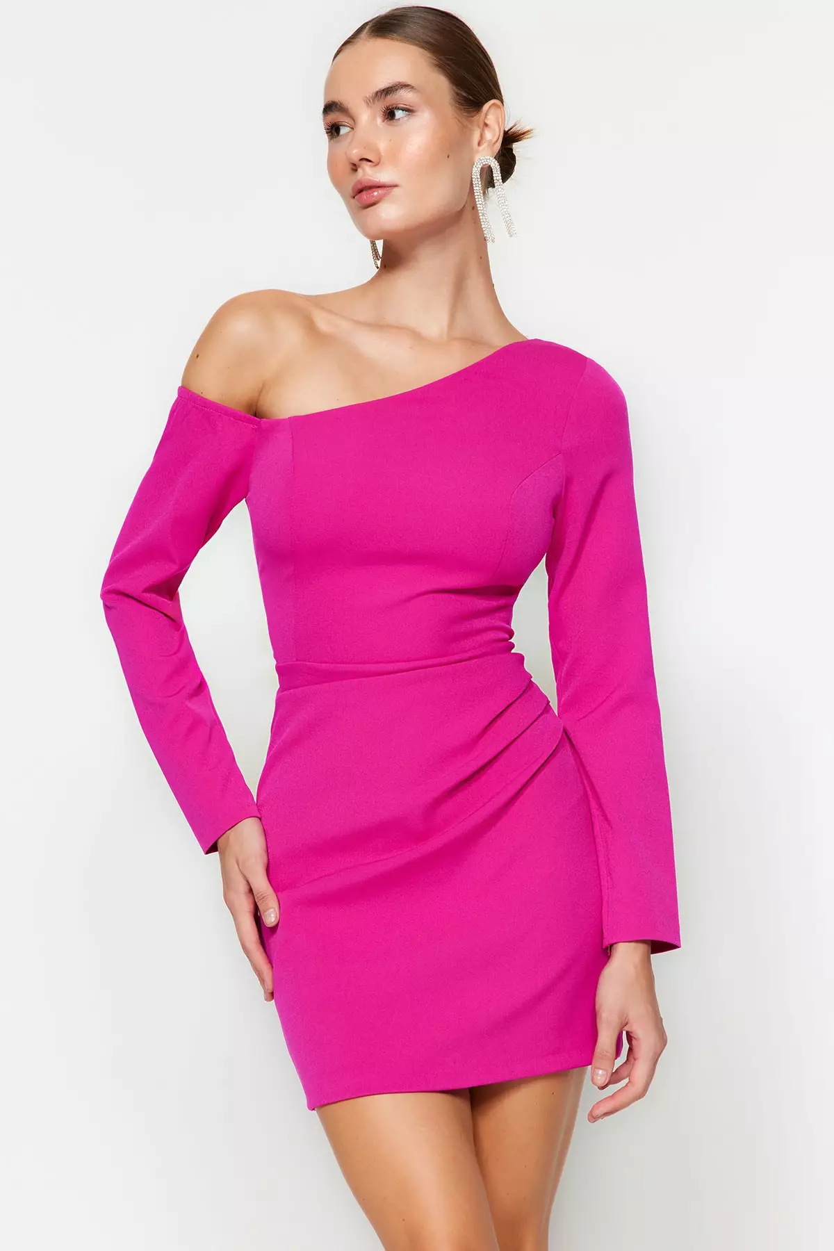 knee length dresses for ladies Erin Pink Long Sleeve Dress main image 1
