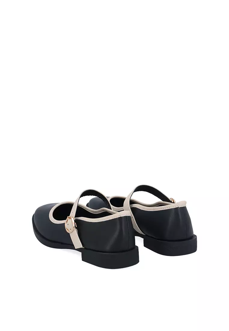 Black Elise Soft Strap Ballerinas